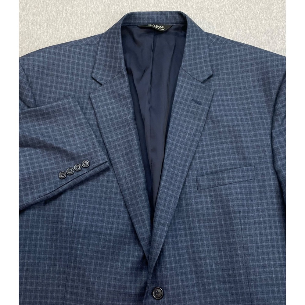 Jos A Bank Blazer Mens 48R Plaid 100% Wool 2-Button Single Breast Traveler's